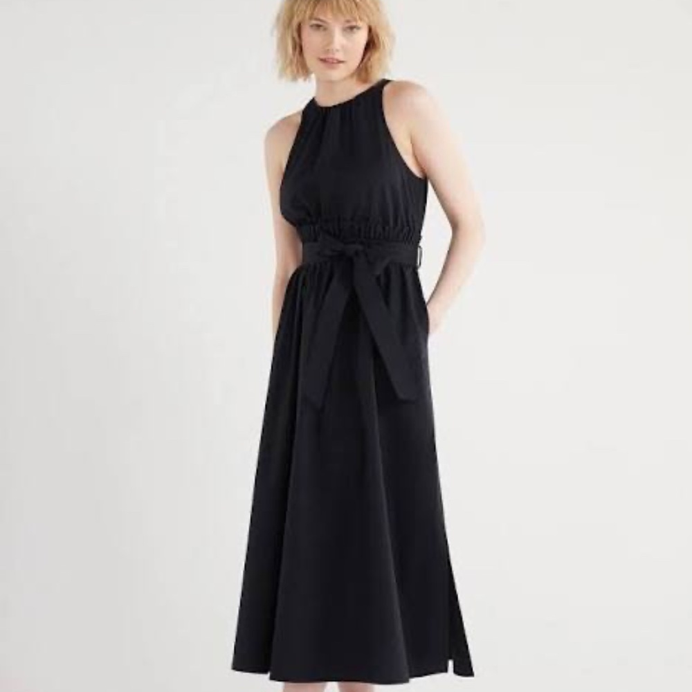 Scoop Pleated Poplin Halter Dress NWT Size 16/18